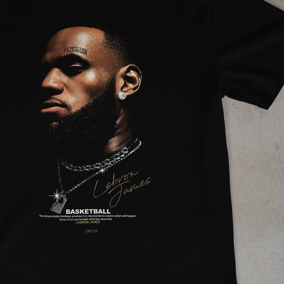 Camiseta Streetwear Basket Estampada Lebron James Básica Preta Unissex Masculina Feminina NBA Jogador em Oferta na Shopee