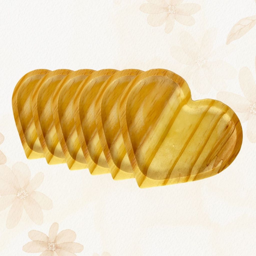 Kit 4 Porta Copo Coração Pires Pinus para Bebidas e Café Caneca Xícara Café da Tarde