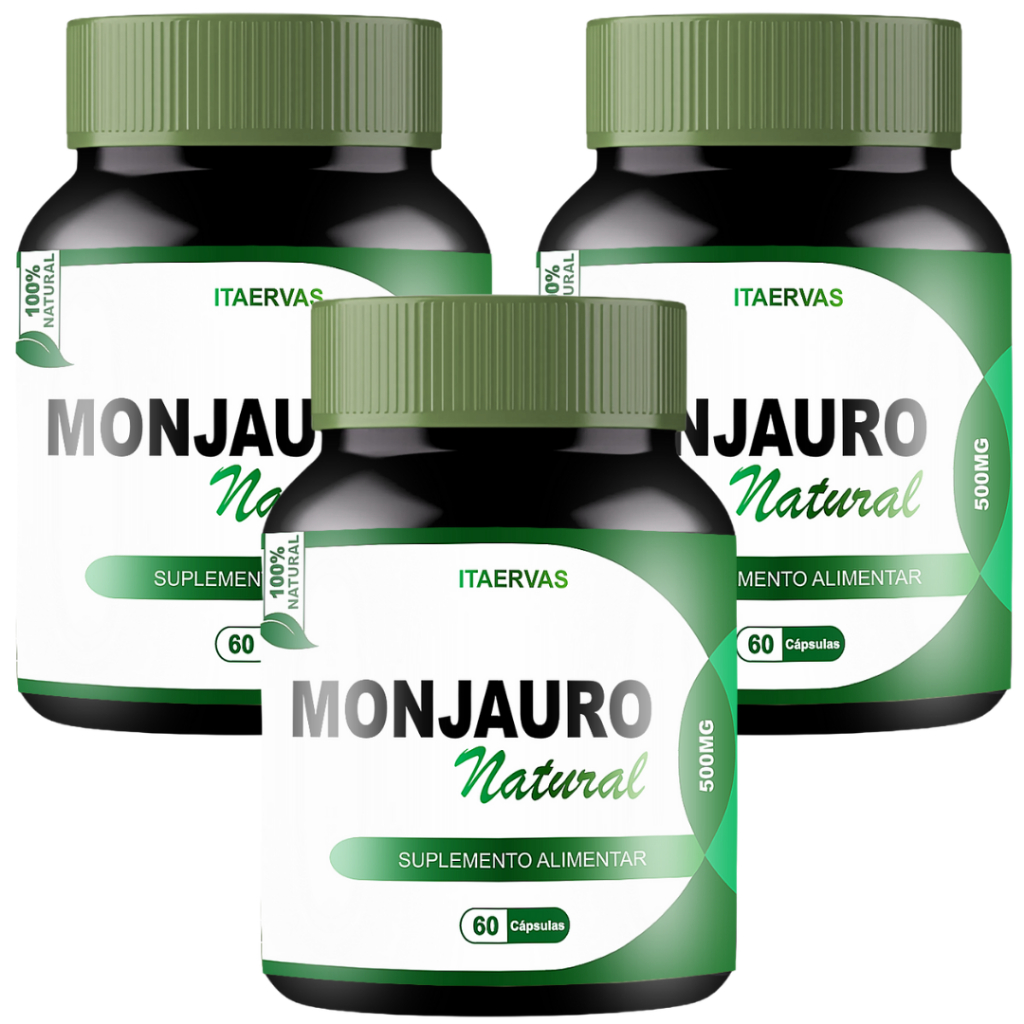 3x  MONJAURO natural 500mg 60 cápsulas itaervas