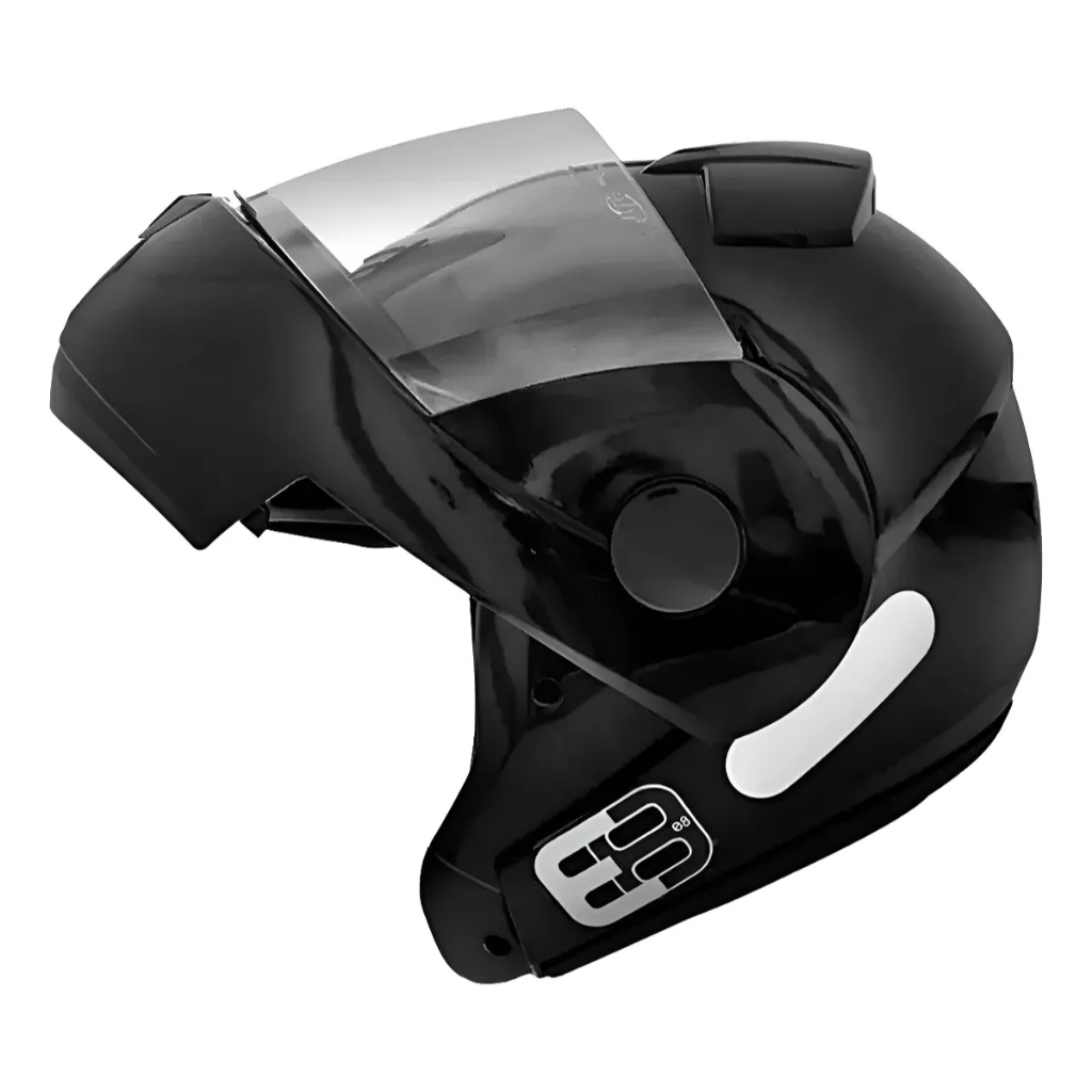 CAPACETE ARTICULADO EBF E8 SOLID PRETO BRILHANTE