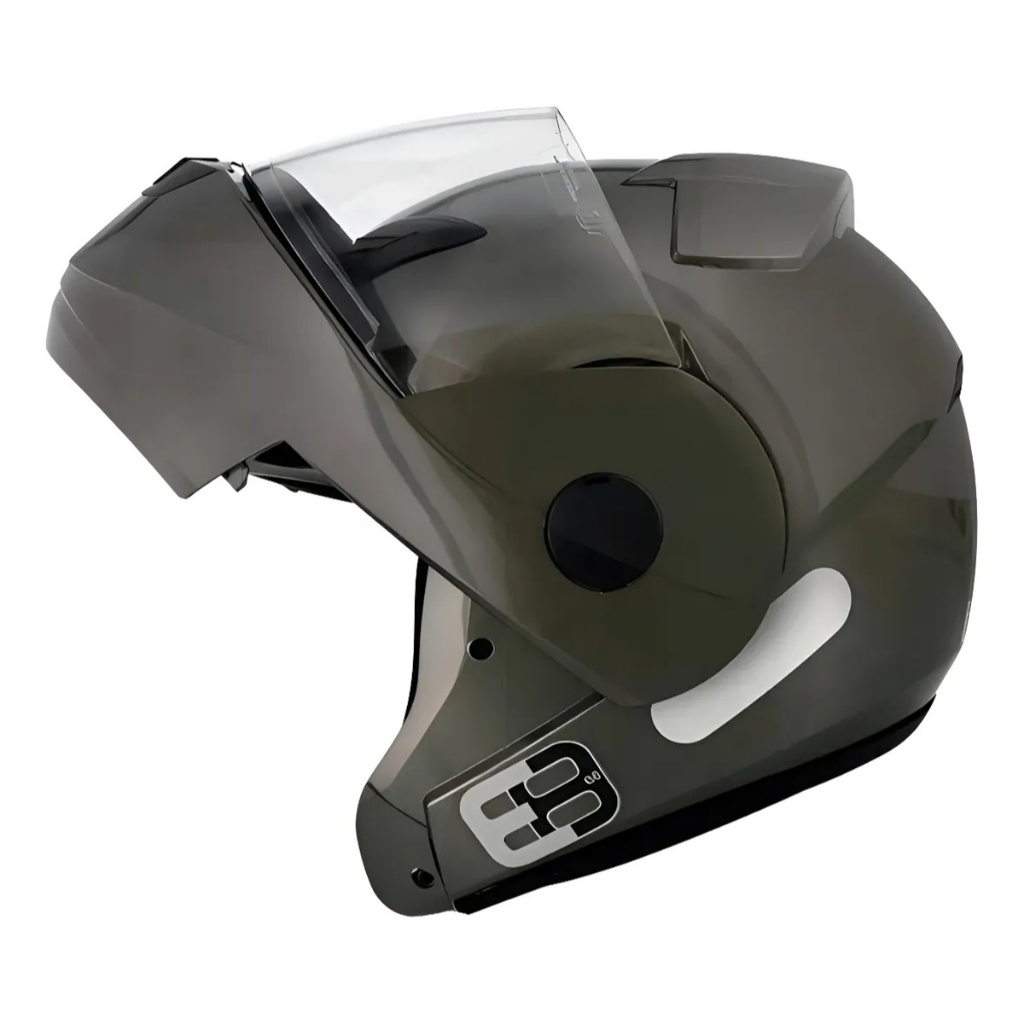 CAPACETE ARTICULADO EBF E8 SOLID CHUMBO BRILHANTE
