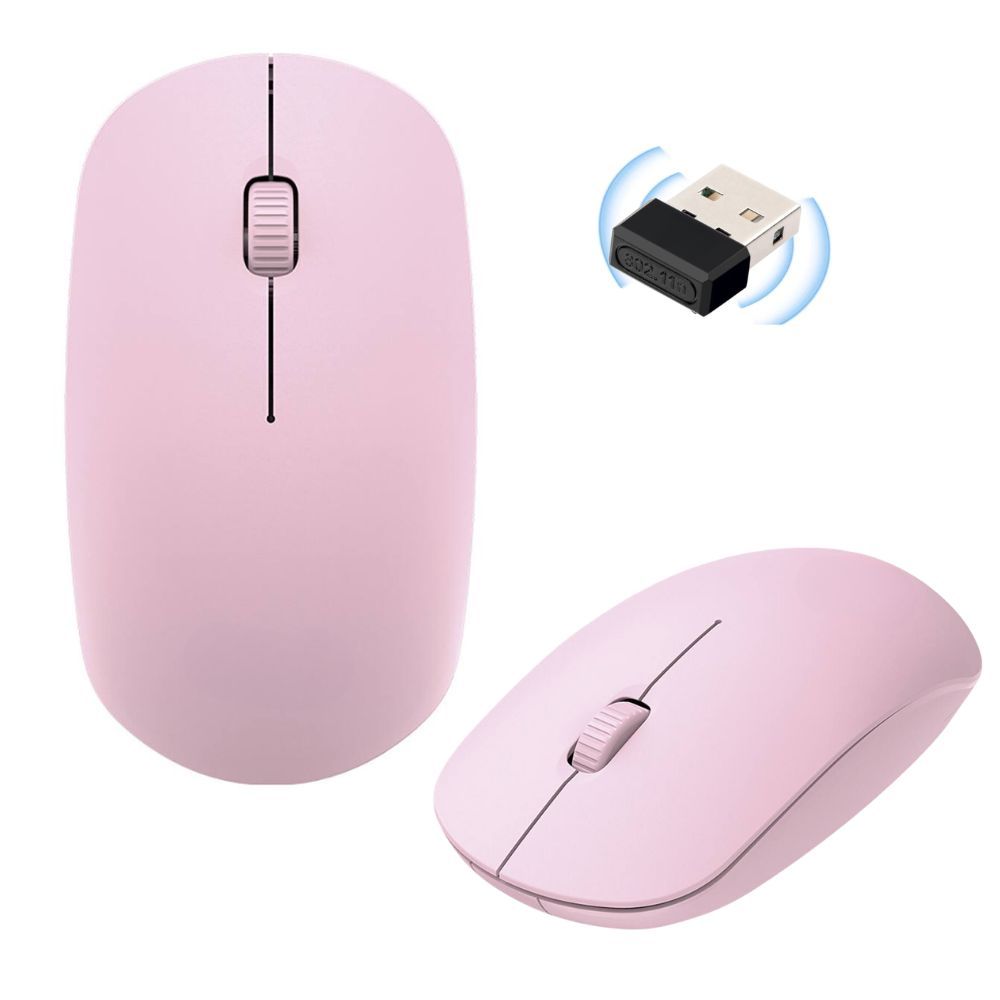 Mouse Rosa 1200DPI Óptico e Sem Fio USB para PC e Notebook em Oferta na Shopee