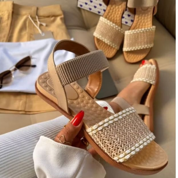 Papete Birken Sandália Rasteira Ráfia Palha com Elástico Virginia ENVIO IMEDIATO Sandalia Feminina em Oferta na Shopee