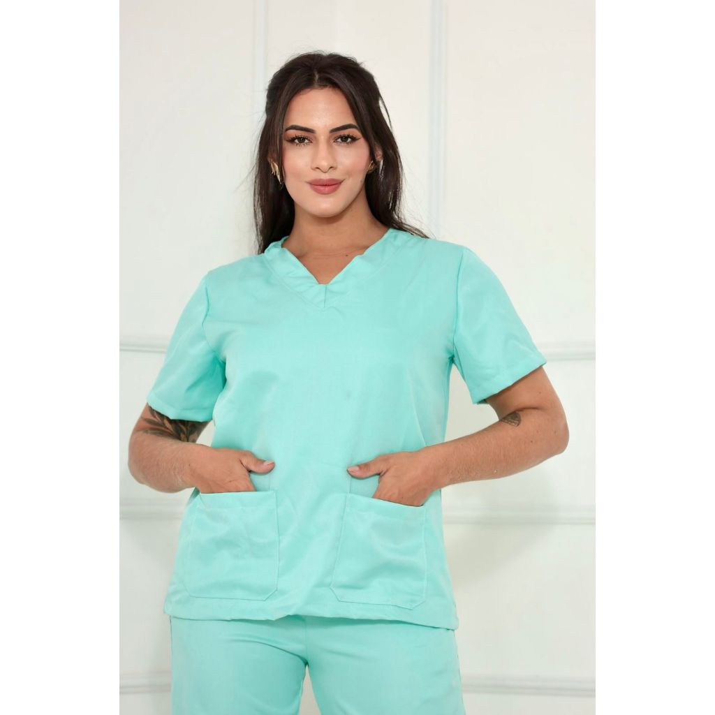PIJAMA CIRÚRGICO/BLUSA SCRUB FEMININO PRIVATIVO HOSPITALAR ESTETICA ENFERMAGEM 10