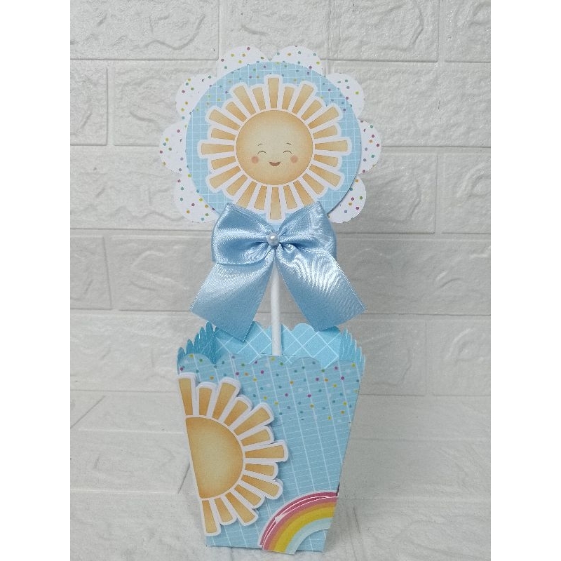 Centro de Mesa  Cachepot  primeira volta ao sol azul  Personalizados - Lembrancinhas - Festa Infantil - Aniversário