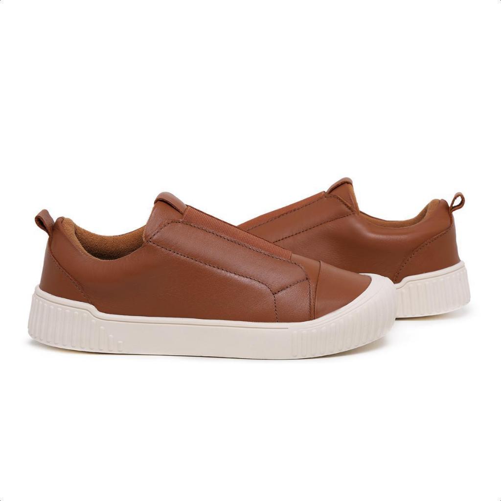 Tênis feminino em couro legítimo , slip on — imagem 2 de 2