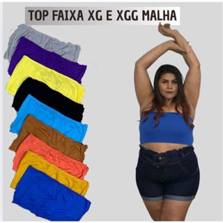 Top faixa sutian bustie em malha sem bojo Plus Size - XG E XGG em Oferta na Shopee