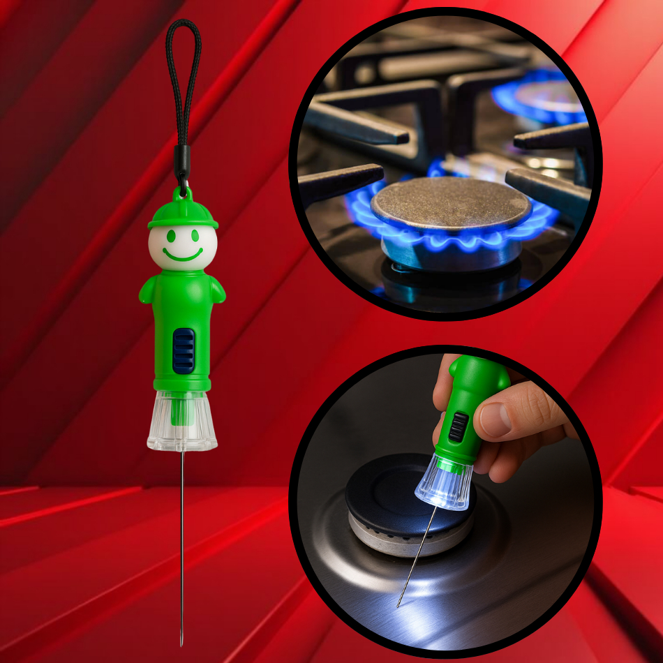 Agulha Multiuso com Lanterna LED Para Limpeza Remove Entupimentos de Cafeteiras, Fogões e Aerógrafo