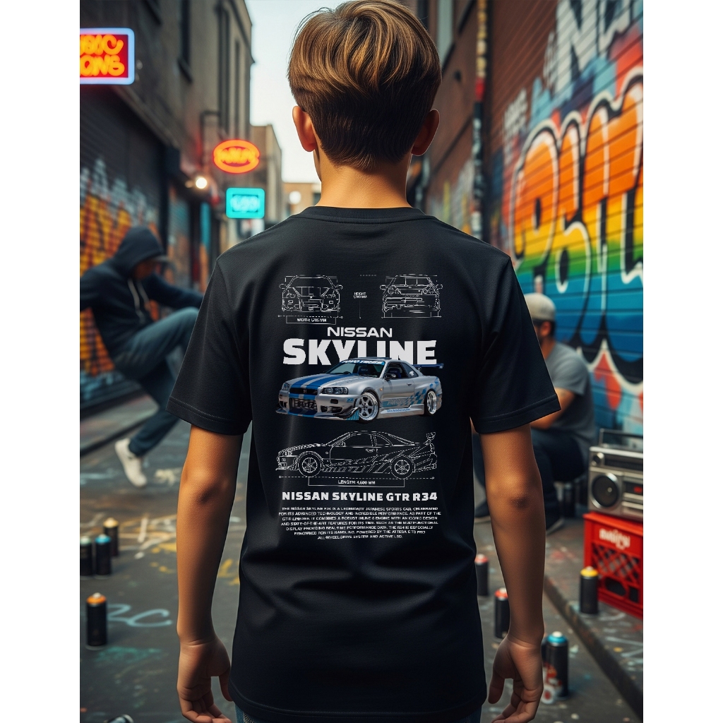 Camiseta Infantil Exclusiva Carro Skyline Velozes e Furiosos - 4 ao 12 em Oferta na Shopee