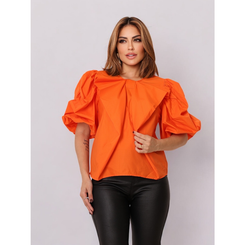 Blusa Feminina Manga Bufante Princesa Elegante Estilosa Para Casamento Festa Formatura Batizado