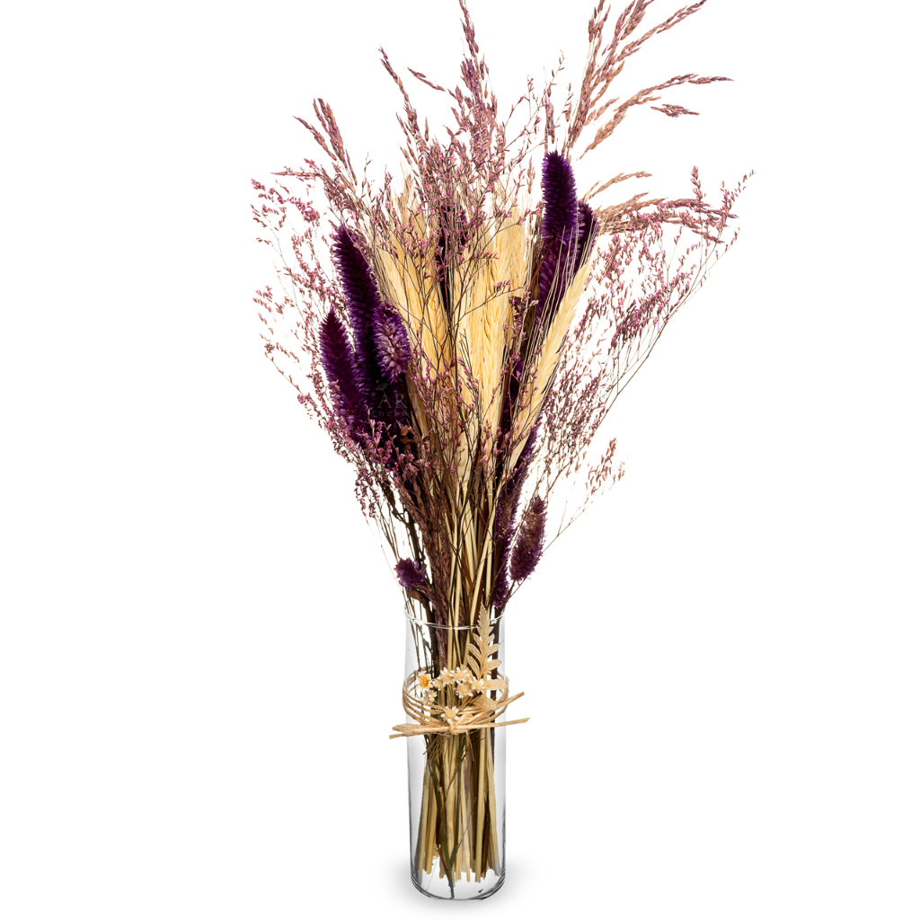 Arranjo com Trigo Desidratado Natural | Roxo | Arranjo Decorativo para Sala, Quarto e Escritório