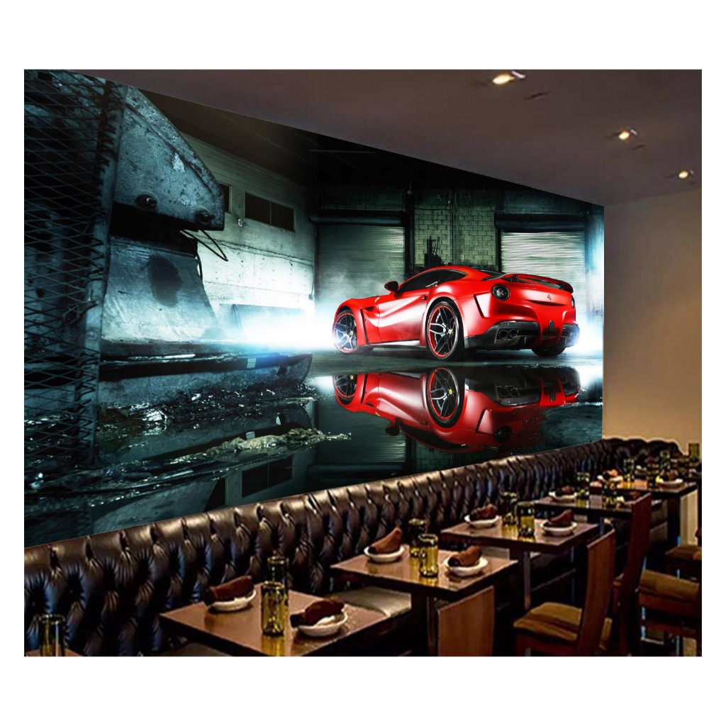 Adesivo de parede carro ferrari vermelha esportivo sport corrida papel de parede adesivo  m² CAR 105