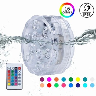 Kit 1-4 Luz Led Piscina Colorida Controle Remoto Pilha Ventosa Para Piscina / Jardim / Festa
