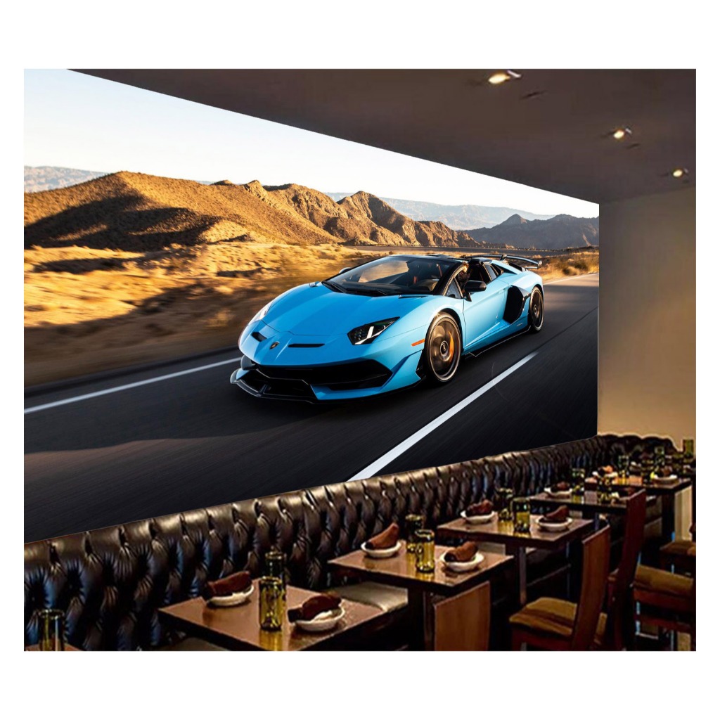 Adesivo de parede carro lamborghini esportivo corrida lambo papel de parede m² CAR 171