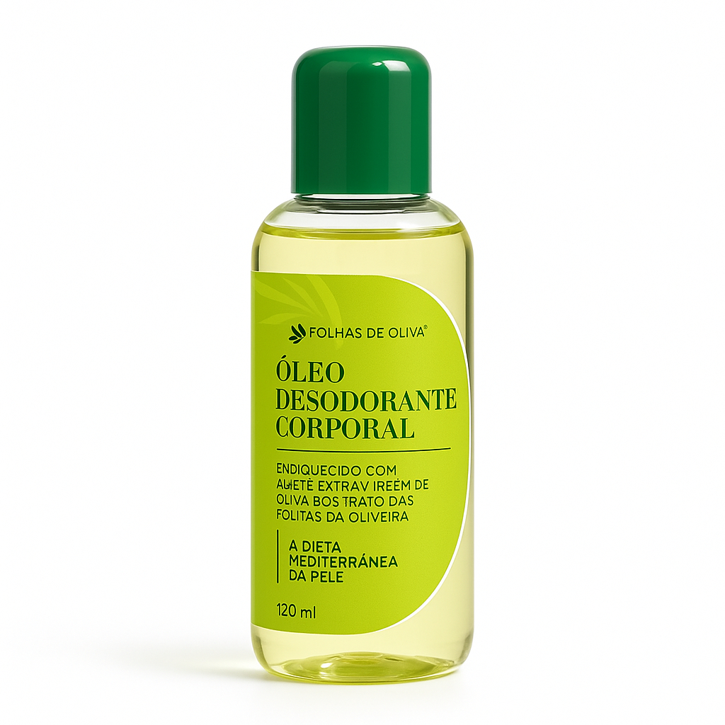 Óleo Corporal para Massagem Tântrica Hidratante Desodorante com Azeite de Oliva e Folhas de Oliveira