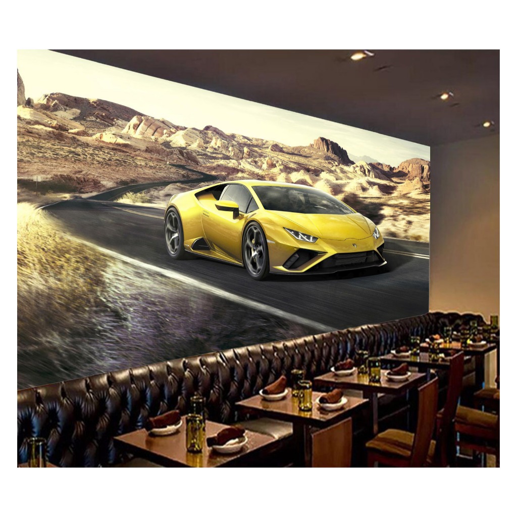 Adesivo de parede carro lamborghini esportivo corrida lambo estrada papel de parede m² CAR 200