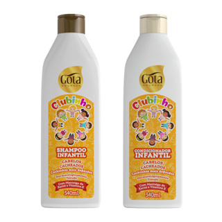 Shampoo e Condicionador infantil cachinhos Gota Dourada - 340ml cada em Oferta na Shopee
