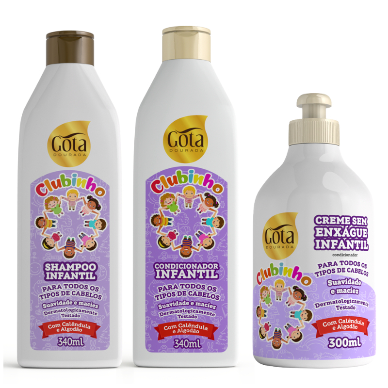 Kit Shampoo , Condicionador e Creme de Pentear infantil Suavidade  Gota Dourada em Oferta na Shopee