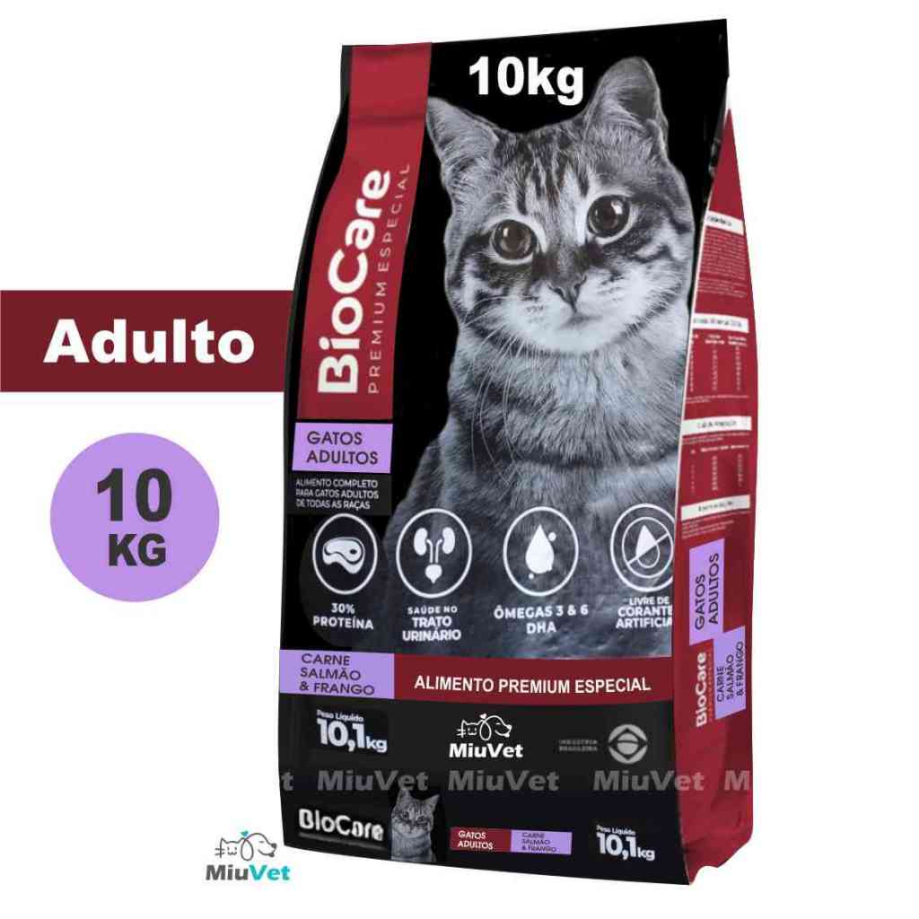 Ração Biocare 10kg Gato 30% Proteína Trato Urinário em Oferta na Shopee