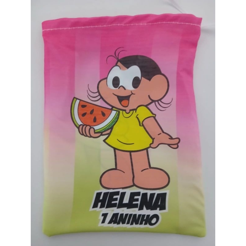 Saquinho Surpresa Personalizado aniversário lembrancinha Magali 14x19cm