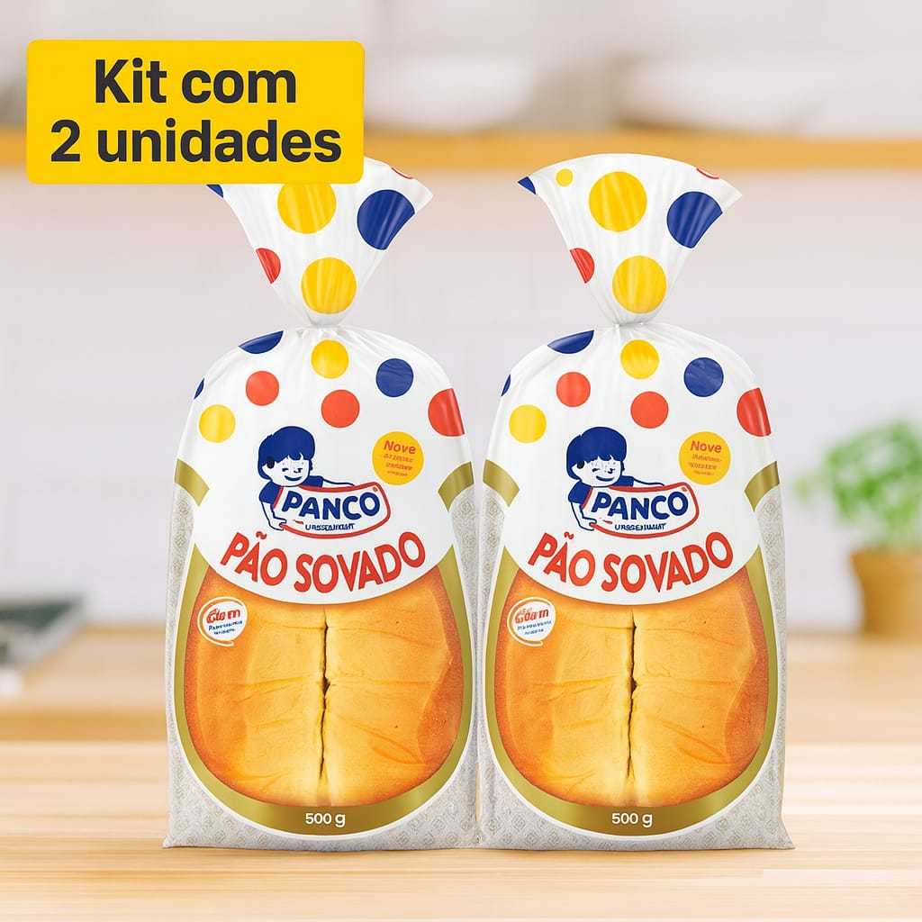 Kit com 2 Pão Caseiro Sovado Café da Manhã 500g Validade Longa Fresquinho Macio