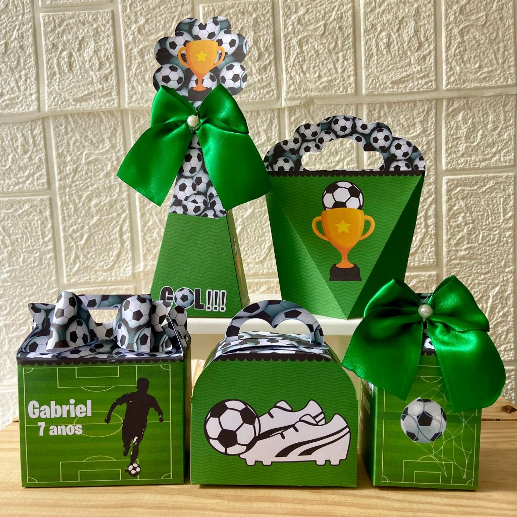Kit Festa Futebol Personalizados Lembrancinhas Caixinhas Para Festa PEGUE E MONTE
