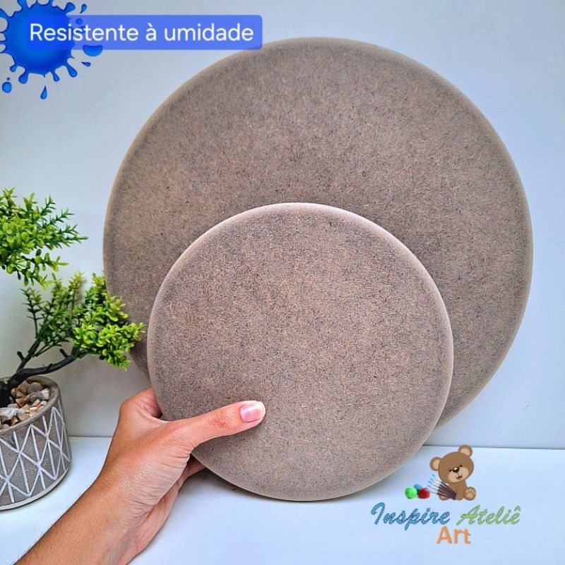 kit 2 Moldes MDF Naval para Cerâmica Redondo corte Reto Boleado  20 e 30cm - Com Puxador Fixo.