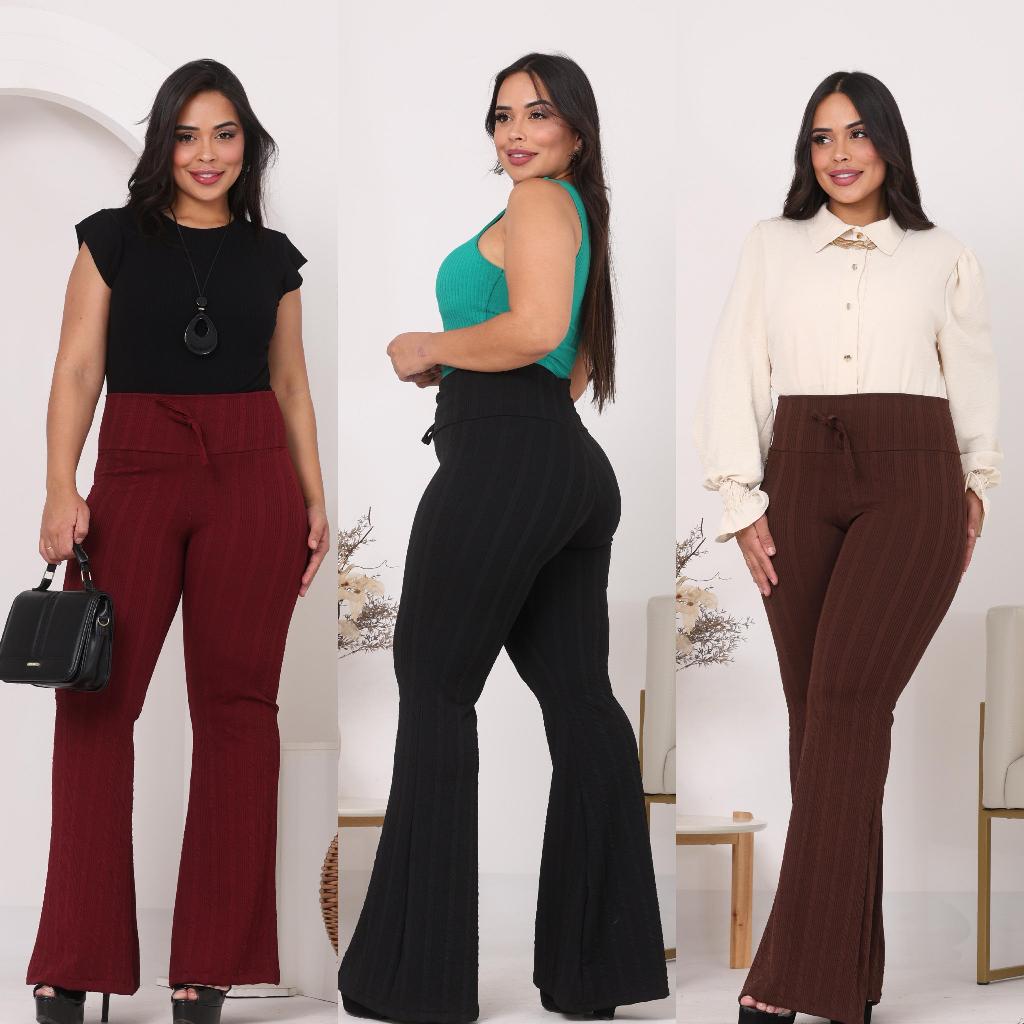 calça flare rugada feminina calça flare cintura alta CALÇA SOCIAL FLARE BOCA DE SINO