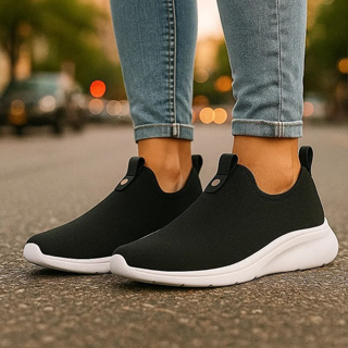 Sapato Feminino Preto-Tênis Meia Feminino Esportivo para Academia Treino Caminhada em Oferta na Shopee