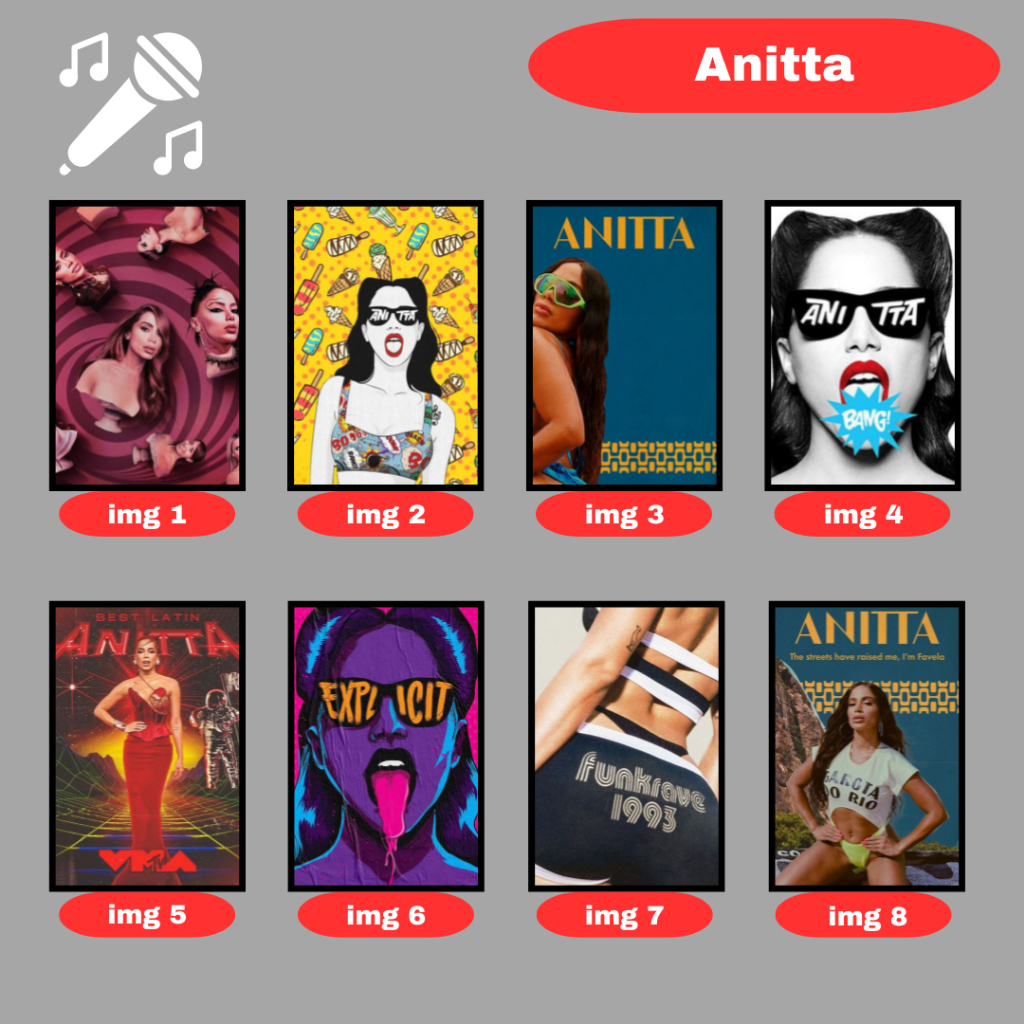 Placa Decorativa Anitta em MDF | Pop Funk Brasil | Quadro Colorido Ícone da Música | Decoração Moderna