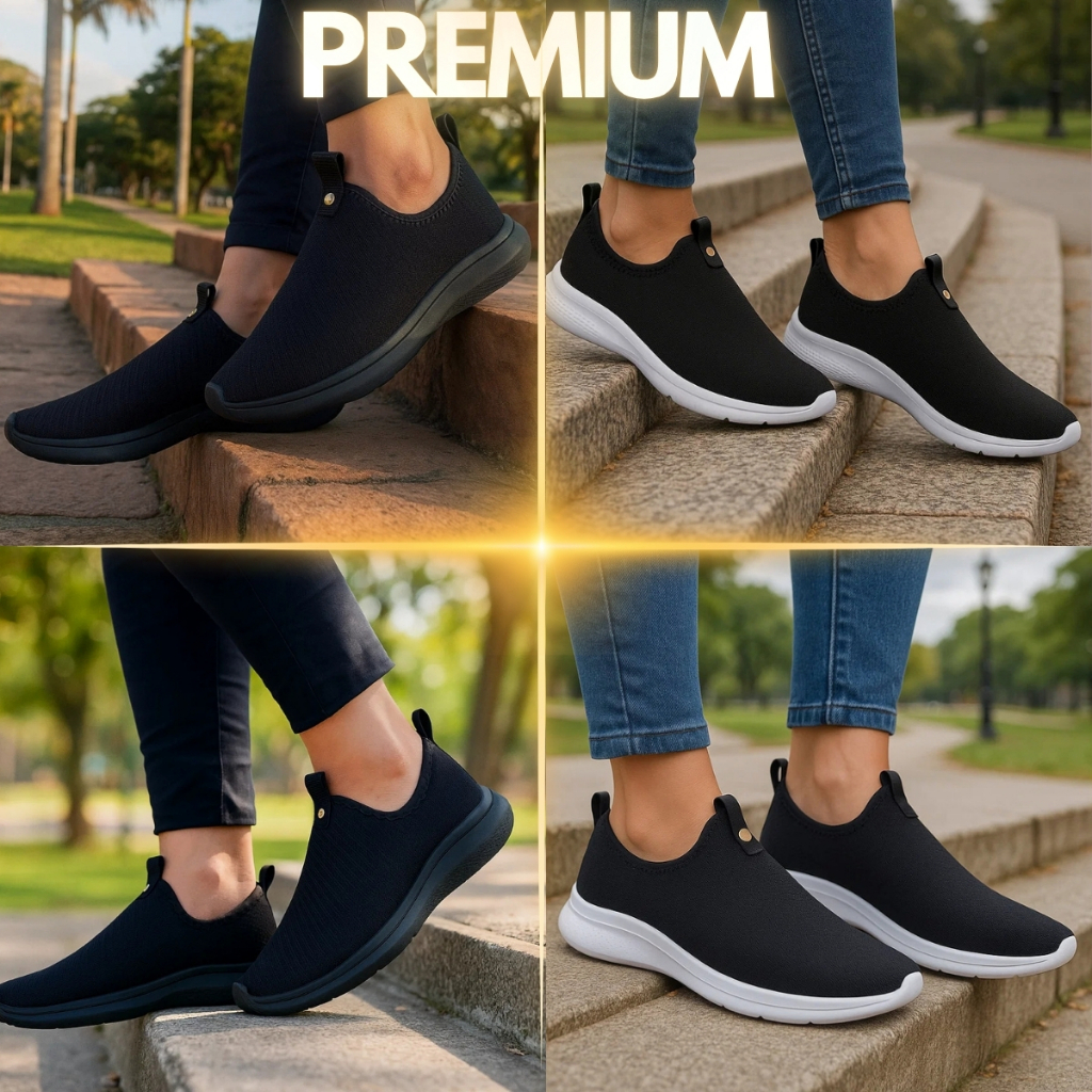 Tenis Meia Feminino Sem Cadarço Calça Facil-Tenis Meia Feminino Esportivo Confortavel e Leve