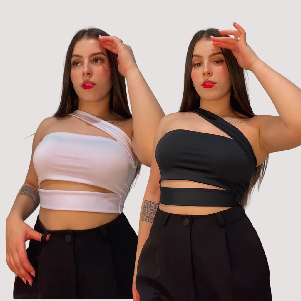 Cropped Níquel Faixa Transversal Sem Bojo Moda Gringa Verão cropt cropet blusinha tendencia Blogueira