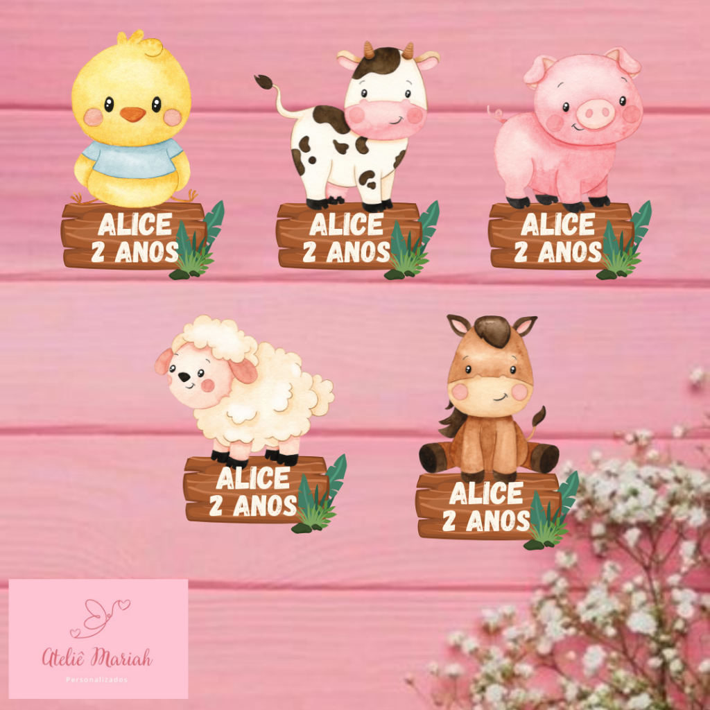 Tags Apliques personalizado fazendinha festa aniversário lembracinha