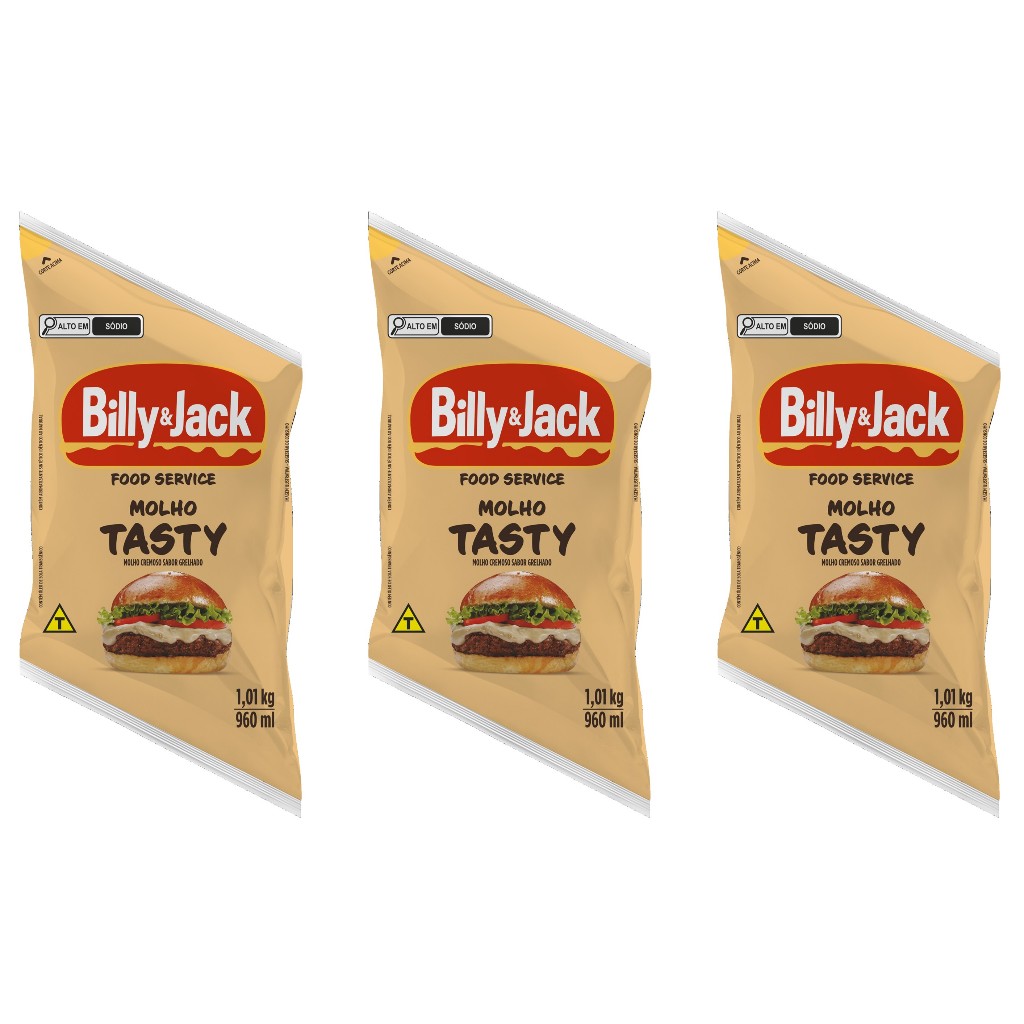Molho Billy & Jack Tasty 1kg - kit c/ 3 unds