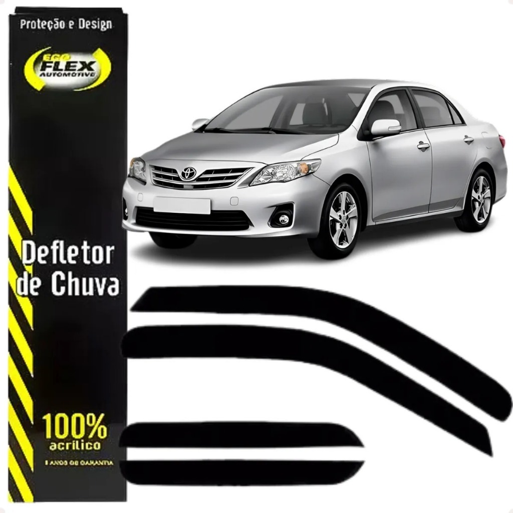 DEFLETOR CALHA DE CHUVA COROLLA SEDAN 2008 até 2014 4portas em Oferta na Shopee
