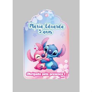 Tag de agradecimento personalizadas no tema STITCH em Oferta na Shopee