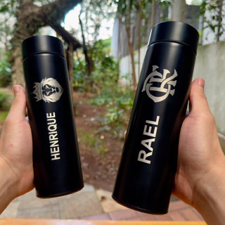 500Ml Garrafa Térmica Personalizada Em Aço Inox Led Digital Termômetro Escritório Academi…