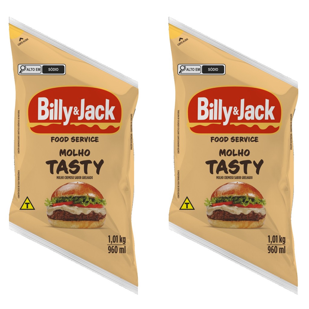 Molho Billy & Jack Tasty 1kg - kit c/ 2 unds