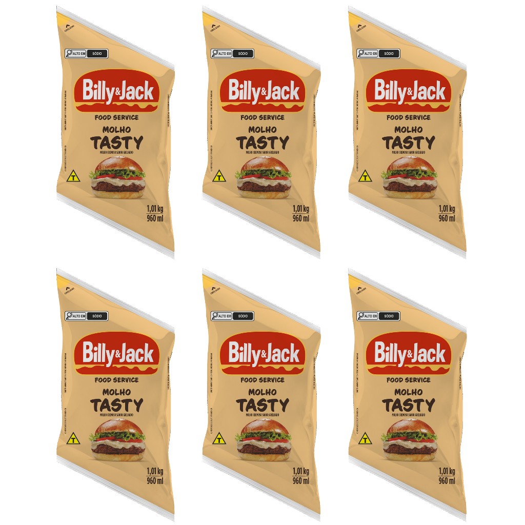 Molho Billy & Jack Tasty 1kg - kit c/ 6 unds