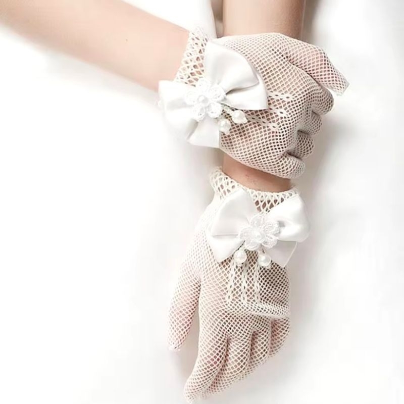 1 Par Luvas Renda Infantil Debutante Noivado Casamento Linda Renda