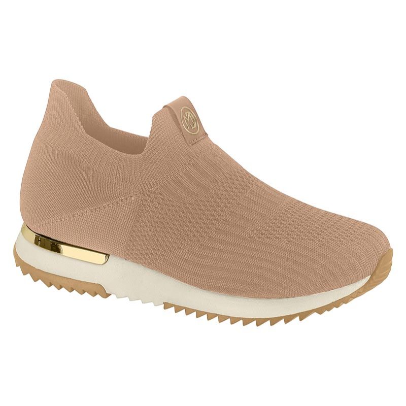 Tênis Feminino Casual Meia Knit Slip On Salto Anabela Modare