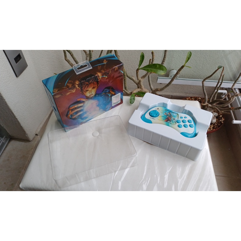 Controle Street Fighter 15th Anniversary Chun Li Ps2 Novo Branco