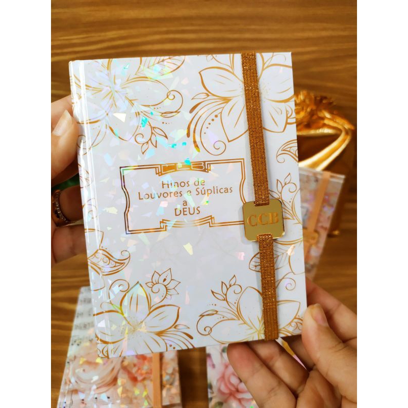 Hinário logo CCB branco dourado personalizado em Oferta na Shopee