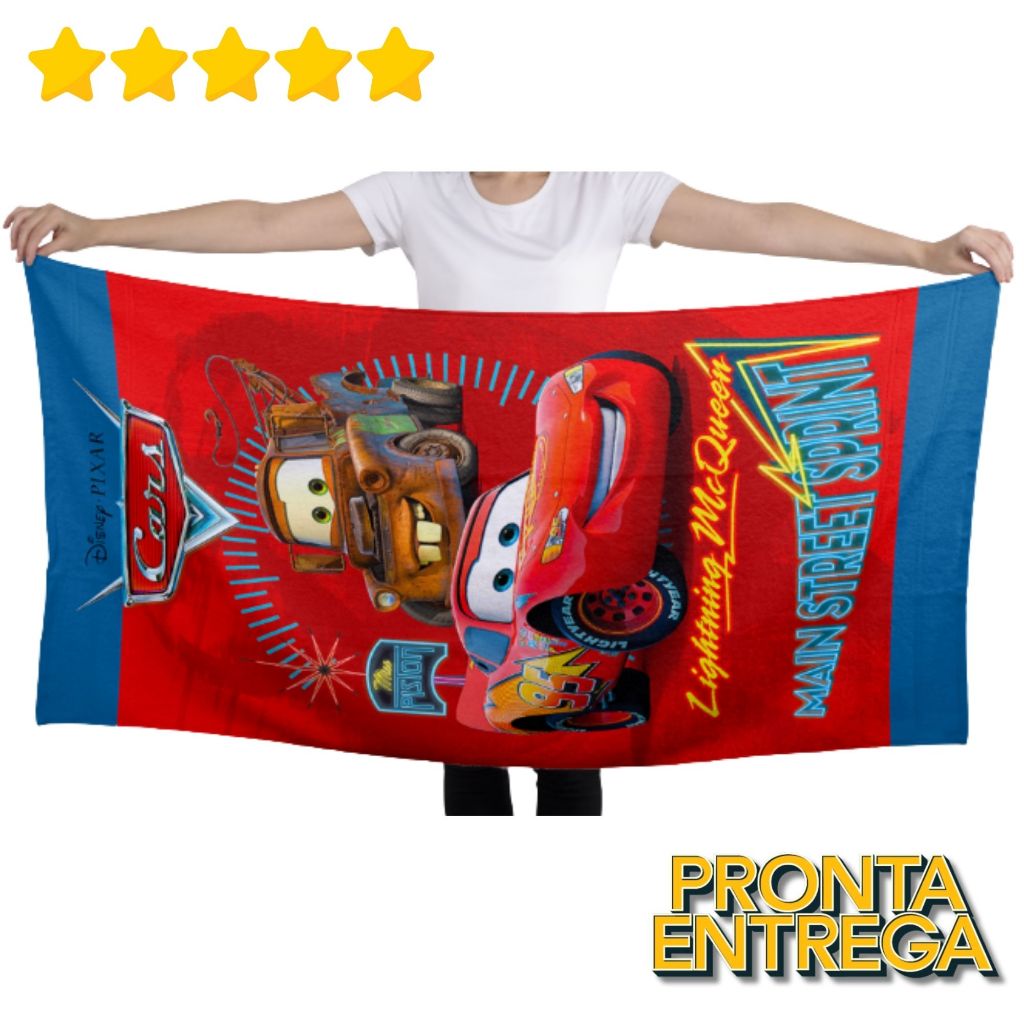 Toalha de Banho Infantil Carros – Praia e Piscina 70x140cm Secagem Rápida Alta Absorção em Oferta na Shopee