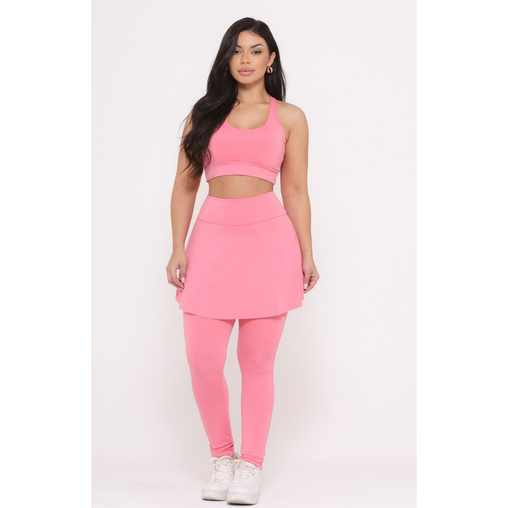 Conjunto Fitness Moda Evangelica Com Bolso Roupa de Treinos Academia Caminhada em Oferta na Shopee