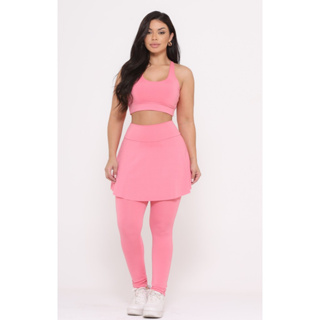 Conjunto Fitness Moda Evangelica Com Bolso Roupa de Treinos Academia Caminhada em Oferta na Shopee