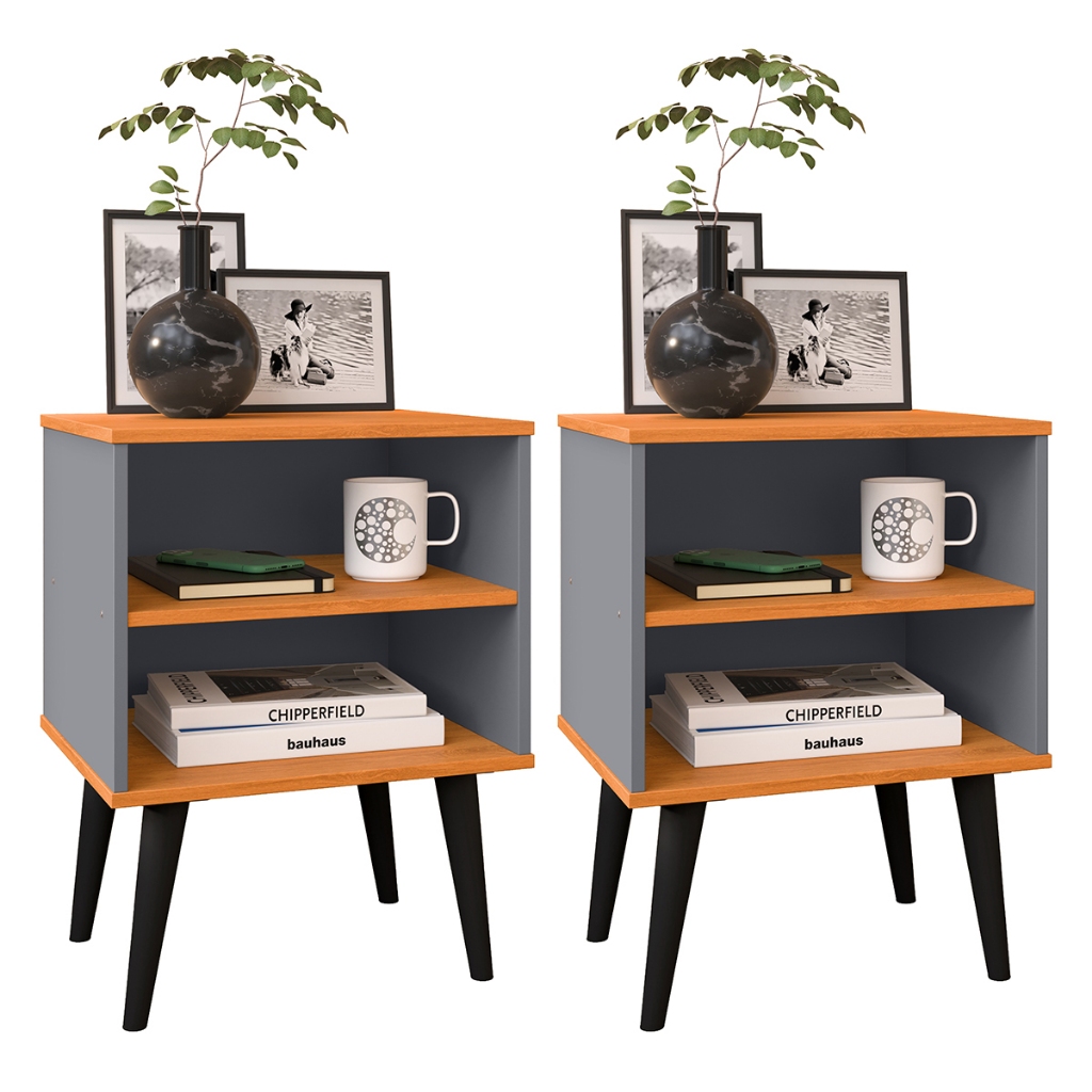 Mesa Cabeceira Prateleira Nicho Quarto Mesinha Apoio Lateral Cama – 2 UNIDADES