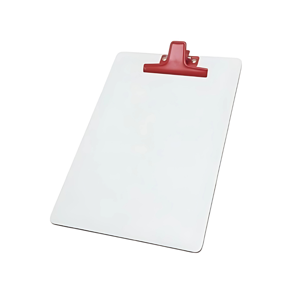 Prancheta Branca Branco MDF A4 Acrimet Prendedor Metálico Metal Colorido (Prendedor Vermelho) 126