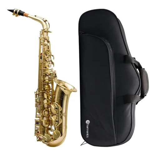 Saxofone Alto Harmonics HAS-200L Afinado em Mib – Acabamento Dourado com Case