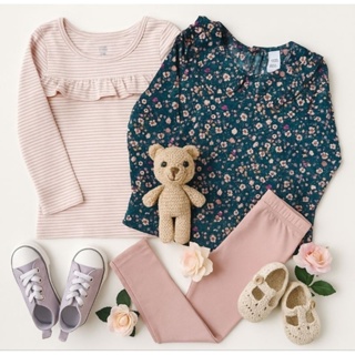 Conjunto infantil importado original 3 peças legging e duas blusas manga longa menina rose 4t em Oferta na Shopee